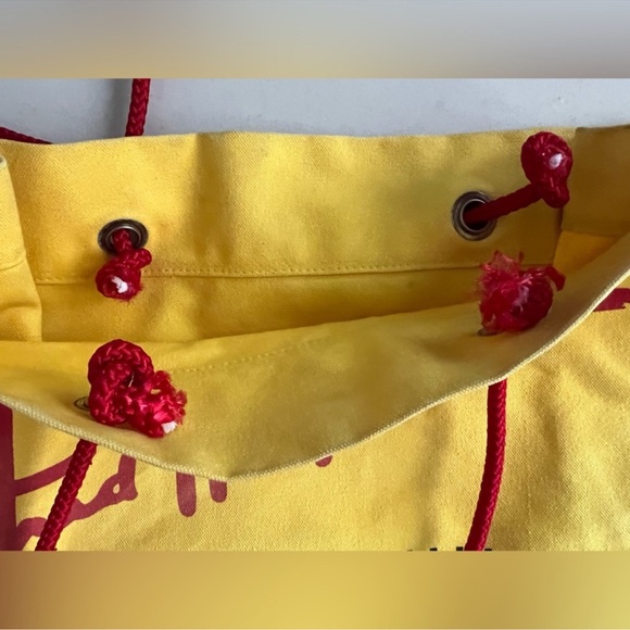 Fred Hayman Vintage Beverly Canvas Tote Yellow 16" x 11" x 5" - Picture 6 of 9